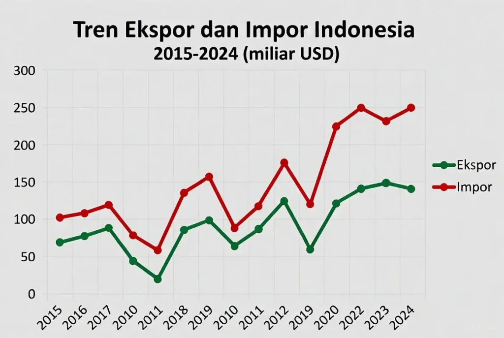 data ekspor impor indonesia 10 tahun terakhir